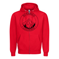 Red Durango Mountain City - Colorado State Souvenir Gift Zipper Hoodie - trangStudio