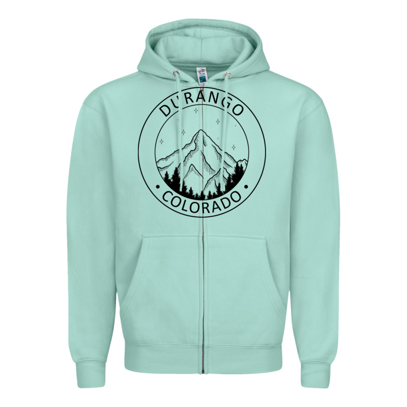 Durango Mountain City - Colorado State Souvenir Gift Zipper Hoodie by trangStudio | Teevron