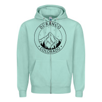 Seafoam Durango Mountain City - Colorado State Souvenir Gift Zipper Hoodie - trangStudio