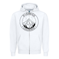 White Durango Mountain City - Colorado State Souvenir Gift Zipper Hoodie - trangStudio