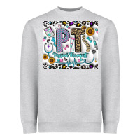 Heather Grey pt physical therapist Heavyweight Sweatshirt - CowhideDigitalArt