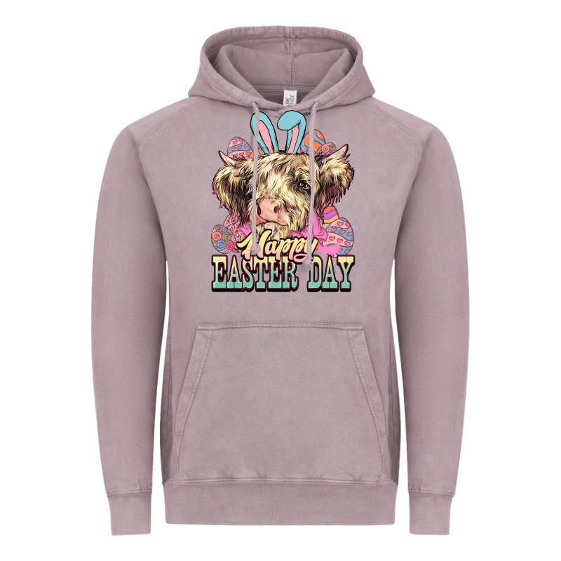 Happy Easter Day Cow Vintage Hoodie by HowdyJamesFarm | Teevron