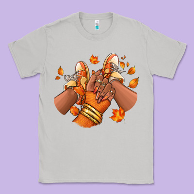 Black Girl Fall Sneakers Classic Tee Designed By Ranaportraitstore