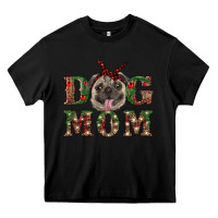 Black Christmas Dog Mom Heavy Core Tee - RanaPortraitStore