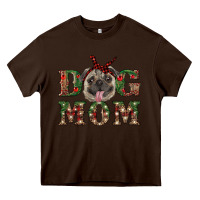 Chocolate Brown Christmas Dog Mom Heavy Core Tee - RanaPortraitStore