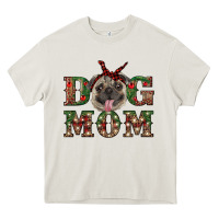 Cream Christmas Dog Mom Heavy Core Tee - RanaPortraitStore