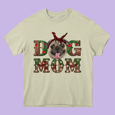 Christmas Dog Mom Heavy Core Tee Designed By Ranaportraitstore