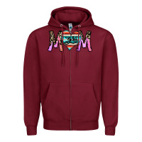 Burgundy girl mom Zipper Hoodie - CowhideDigitalArt