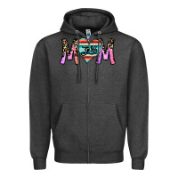Charcoal Heather girl mom Zipper Hoodie - CowhideDigitalArt
