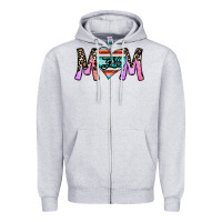 Heather Grey girl mom Zipper Hoodie - CowhideDigitalArt
