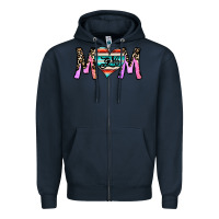 Navy girl mom Zipper Hoodie - CowhideDigitalArt