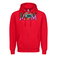 Red girl mom Zipper Hoodie - CowhideDigitalArt