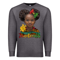 Charcoal Heather juneteenth african girl Premium Sweatshirt - BarkalooDesign