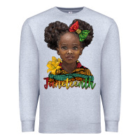 Heather Grey juneteenth african girl Premium Sweatshirt - BarkalooDesign