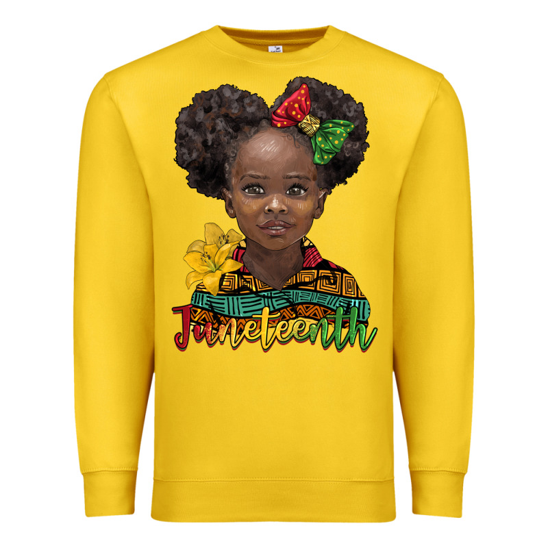 Juneteenth African Girl Premium Sweatshirt by BarkalooDesign | Teevron