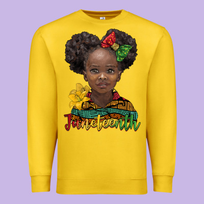Juneteenth African Girl Premium Sweatshirt Designed By Barkaloodesign