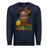 Navy juneteenth african girl Premium Sweatshirt - BarkalooDesign