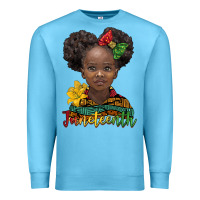 Ocean Blue juneteenth african girl Premium Sweatshirt - BarkalooDesign