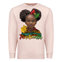 Pale Pink juneteenth african girl Premium Sweatshirt - BarkalooDesign