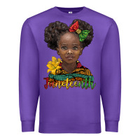 Purple juneteenth african girl Premium Sweatshirt - BarkalooDesign