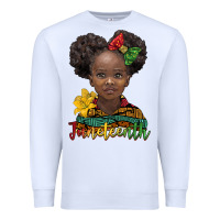 White juneteenth african girl Premium Sweatshirt - BarkalooDesign