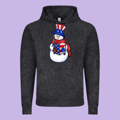 Patriotic Snowman 4th Of July Vintage Hoodie Designed By Howdyjamesfarm