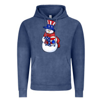 Vintage Denim Patriotic snowman 4th of july Vintage Hoodie - HowdyJamesFarm