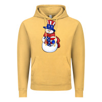 Vintage Mustard Patriotic snowman 4th of july Vintage Hoodie - HowdyJamesFarm