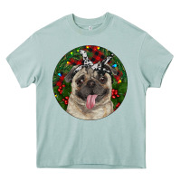 Arona Christmas Pug With Buffalo Plaid Heavy Core Tee - RanaPortraitStore