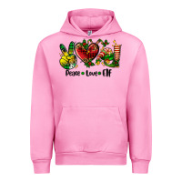 Fuchsia Pink peace love  elf Urban Hoodie - AdoDesignShop