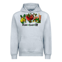 Heather Grey peace love  elf Urban Hoodie - AdoDesignShop
