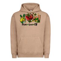 Pigment Burro peace love  elf Urban Hoodie - AdoDesignShop