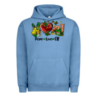 Pigment Pebble Blue peace love  elf Urban Hoodie - AdoDesignShop