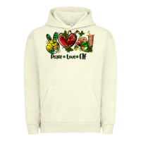 Pigment Pistachio peace love  elf Urban Hoodie - AdoDesignShop