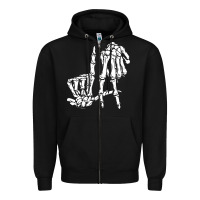 Black la hand sign lazy diy halloween costume skeleton los angeles pullover Zipper Hoodie - trangStudio