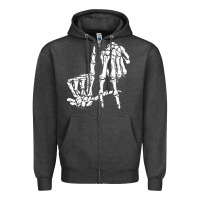 Charcoal Heather la hand sign lazy diy halloween costume skeleton los angeles pullover Zipper Hoodie - trangStudio