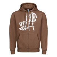 Chestnut la hand sign lazy diy halloween costume skeleton los angeles pullover Zipper Hoodie - trangStudio