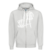 Dove Grey la hand sign lazy diy halloween costume skeleton los angeles pullover Zipper Hoodie - trangStudio