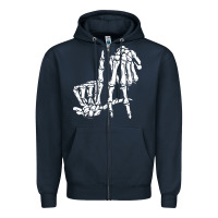 Navy la hand sign lazy diy halloween costume skeleton los angeles pullover Zipper Hoodie - trangStudio