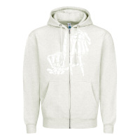 Oatmeal Heather la hand sign lazy diy halloween costume skeleton los angeles pullover Zipper Hoodie - trangStudio