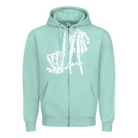 Seafoam la hand sign lazy diy halloween costume skeleton los angeles pullover Zipper Hoodie - trangStudio