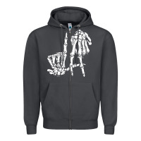 Smoke la hand sign lazy diy halloween costume skeleton los angeles pullover Zipper Hoodie - trangStudio