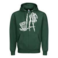 Sports Green la hand sign lazy diy halloween costume skeleton los angeles pullover Zipper Hoodie - trangStudio