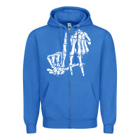 True Royal la hand sign lazy diy halloween costume skeleton los angeles pullover Zipper Hoodie - trangStudio