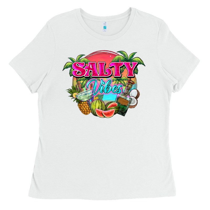 Salty Vibes Summer Ladies Tee by NancyCooperArtShop | Teevron