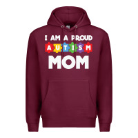 Burgundy LIL Autism Mom Premium Hoodie - CowhideDigitalArt