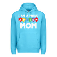 Ocean Blue LIL Autism Mom Premium Hoodie - CowhideDigitalArt