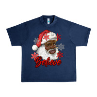 Navy african american santa believe Urban Heavy Tee - RanaPortraitStore