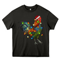 Asphalt Christmas Lights Rooster Heavy Core Tee - RanaPortraitStore