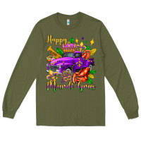 Army Green happy mardi gras truck olivia Long Sleeve Tee - OliviaCreatesArt